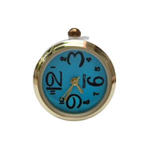 Chic Designer Gold Ring Watch with Brilliant Blue Dial